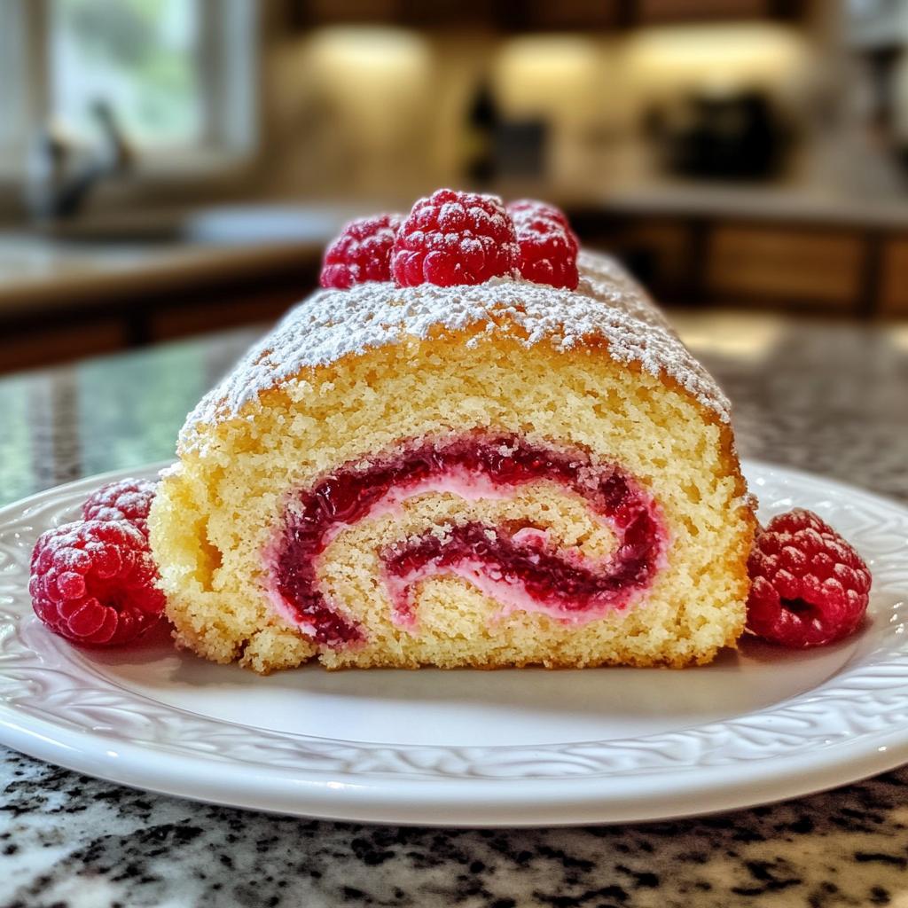 christmas raspberry cake roll - detail 1