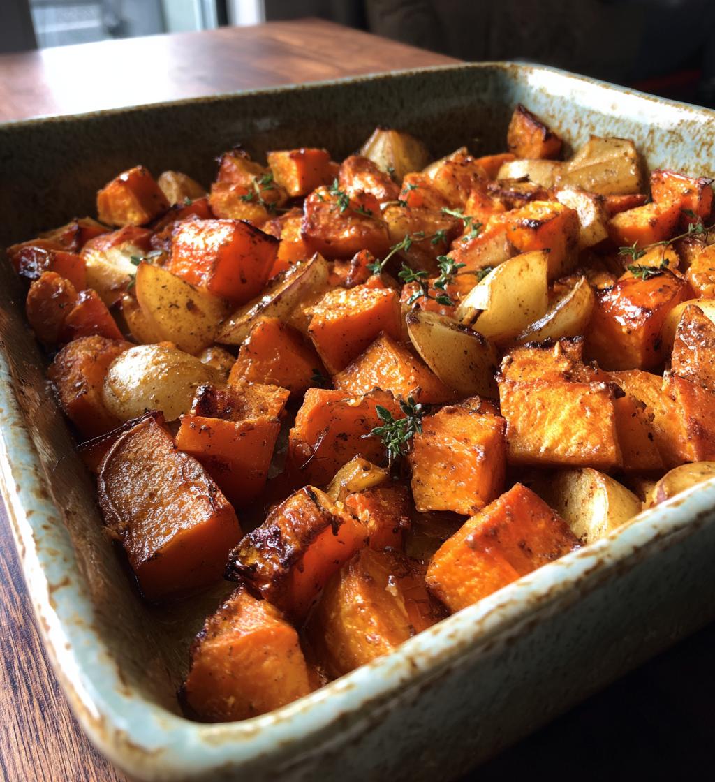 cinnamon roasted sweet potatoes and apples - detail 1