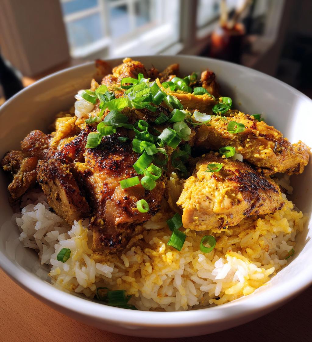 coconut chicken rice bowl - detail 1