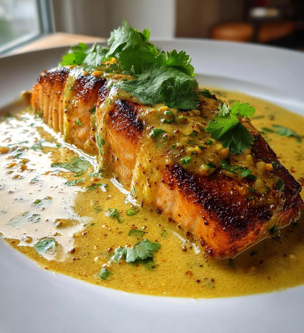 coconut curry salmon with garlic butter
