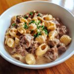 creamy beef and shells