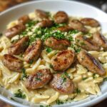 creamy chicken sausage orzo