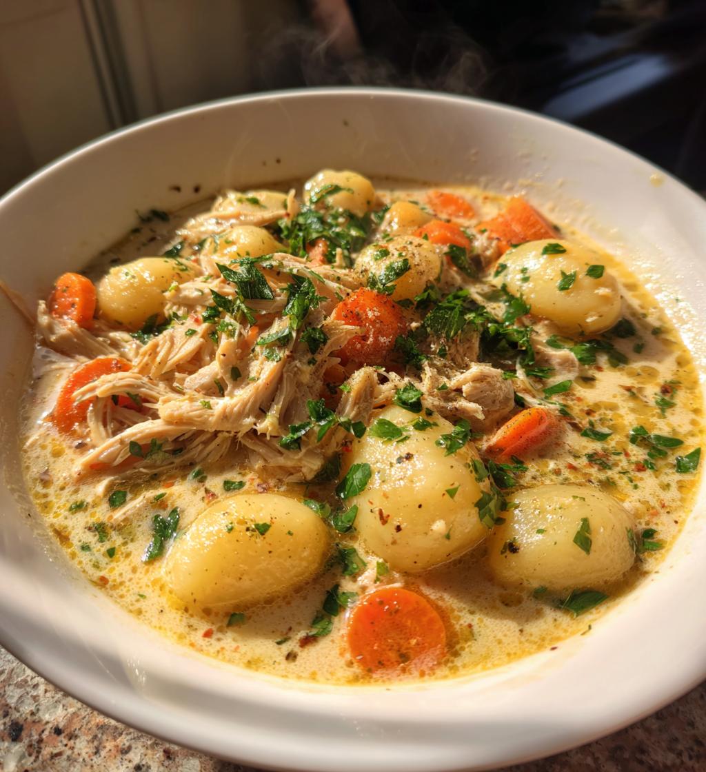 creamy crockpot chicken gnocchi soup