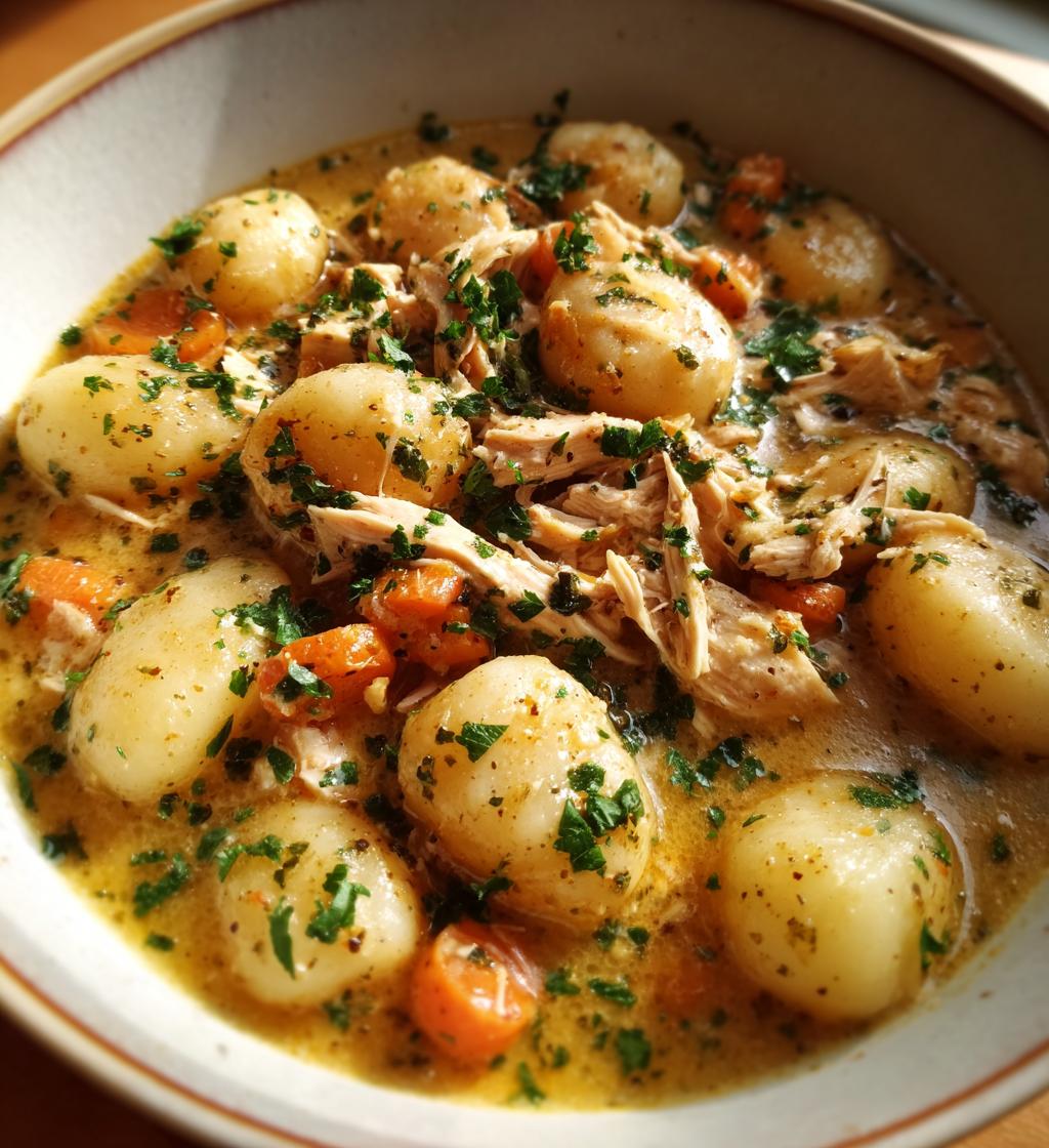 creamy garlic chicken gnocchi soup