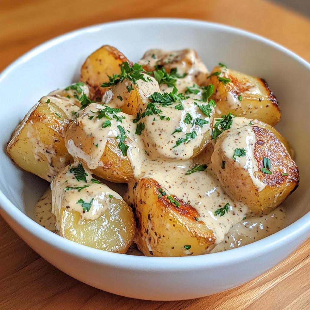 creamy garlic sauce potatoes