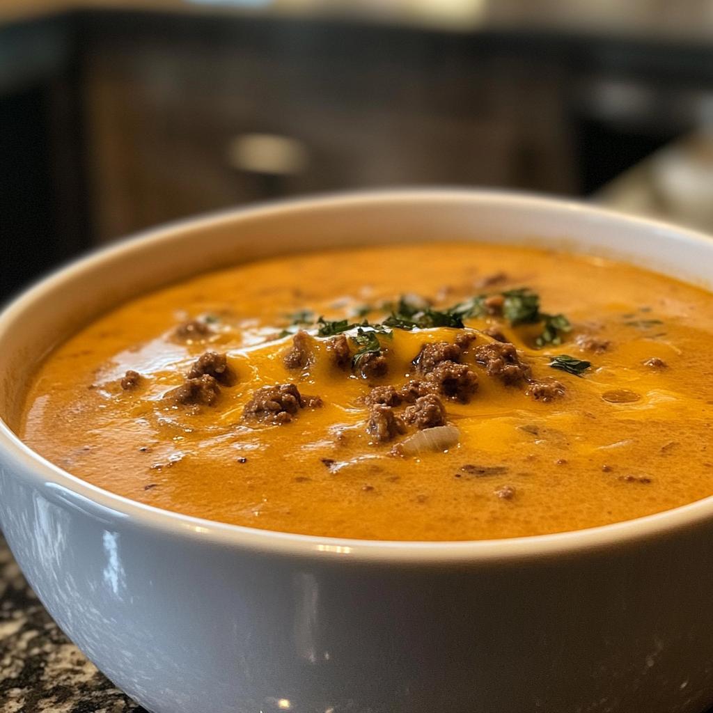 creamy hearty cheeseburger soup
