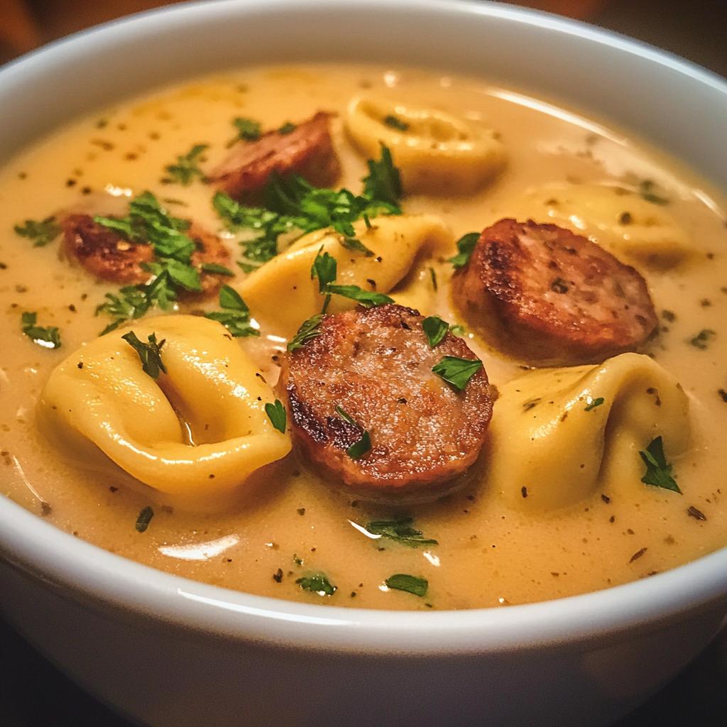 creamy sausage tortellini soup