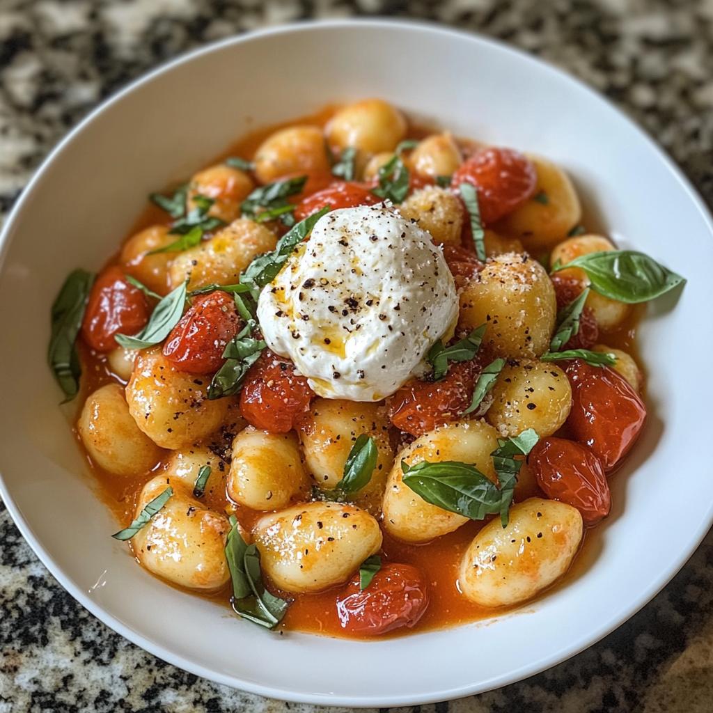 creamy tomato gnocchi with burrata - detail 1