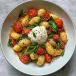 creamy tomato gnocchi with burrata