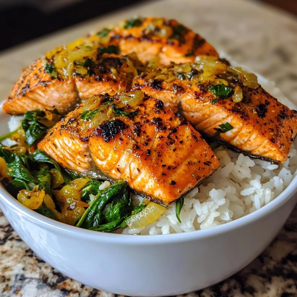 curried salmon rice bowl recipe