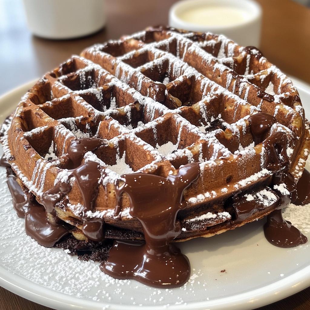 decadent double chocolate brownie waffles