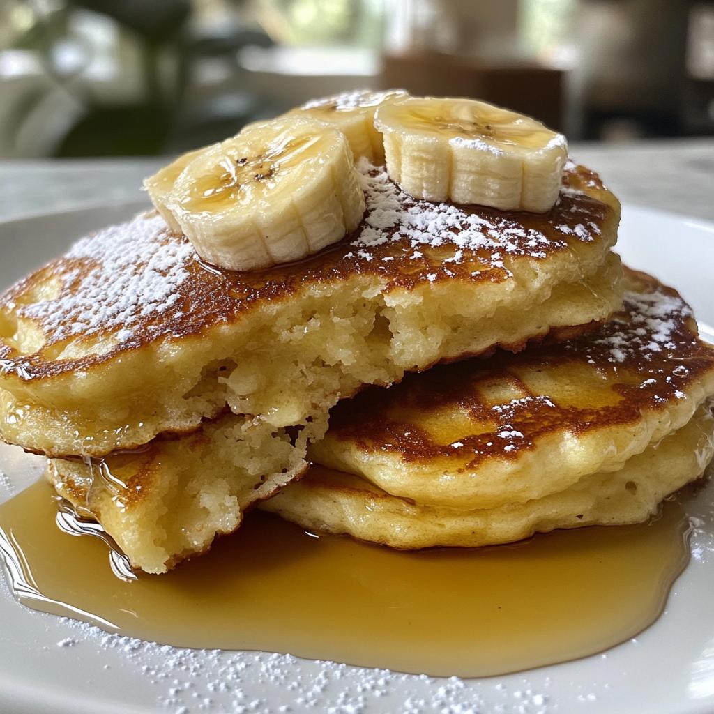 fluffy baked banana pancakes