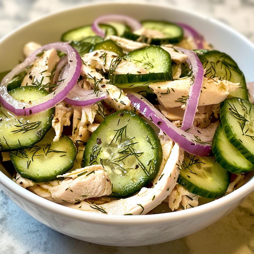 fresh cucumber chicken salad - detail 1