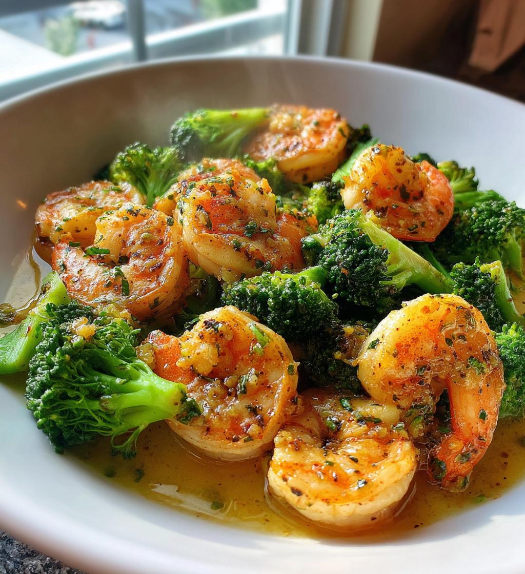 garlic butter shrimp and broccoli