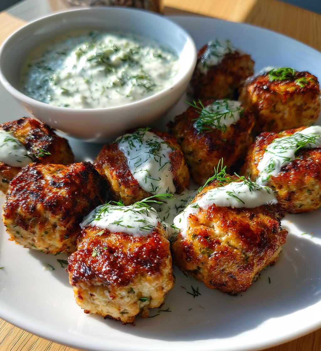 greek turkey meatballs with tzatziki