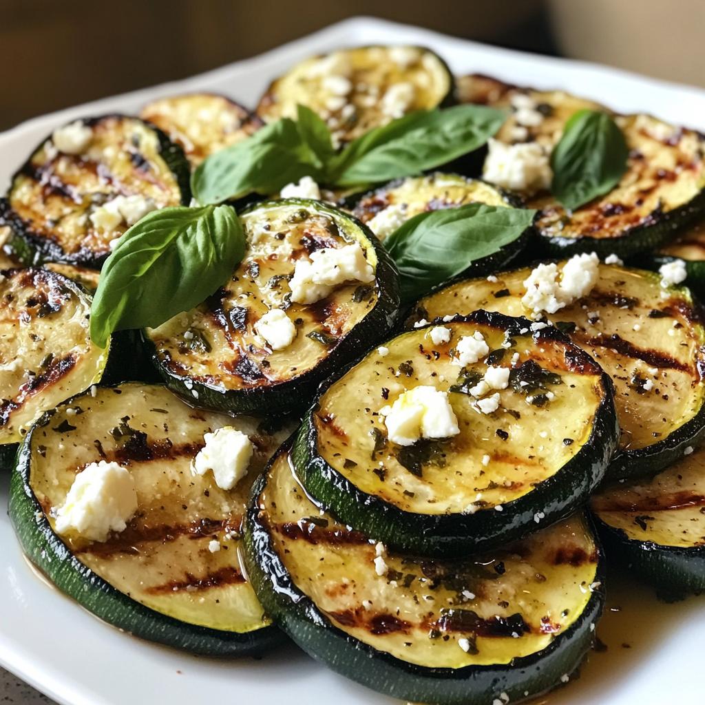 grilled zucchini with feta basil