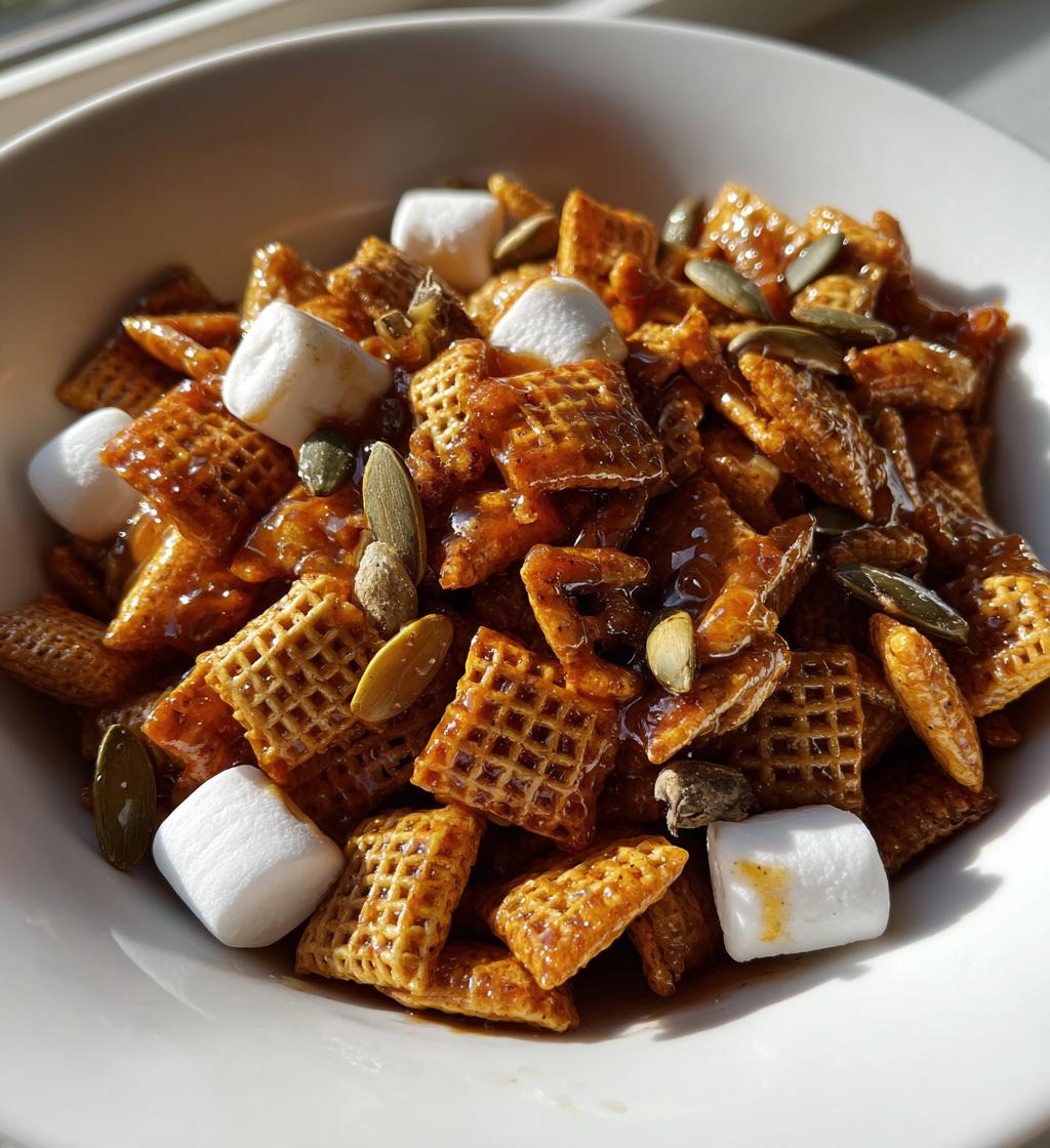 halloween pumpkin spiced chex mix recipe
