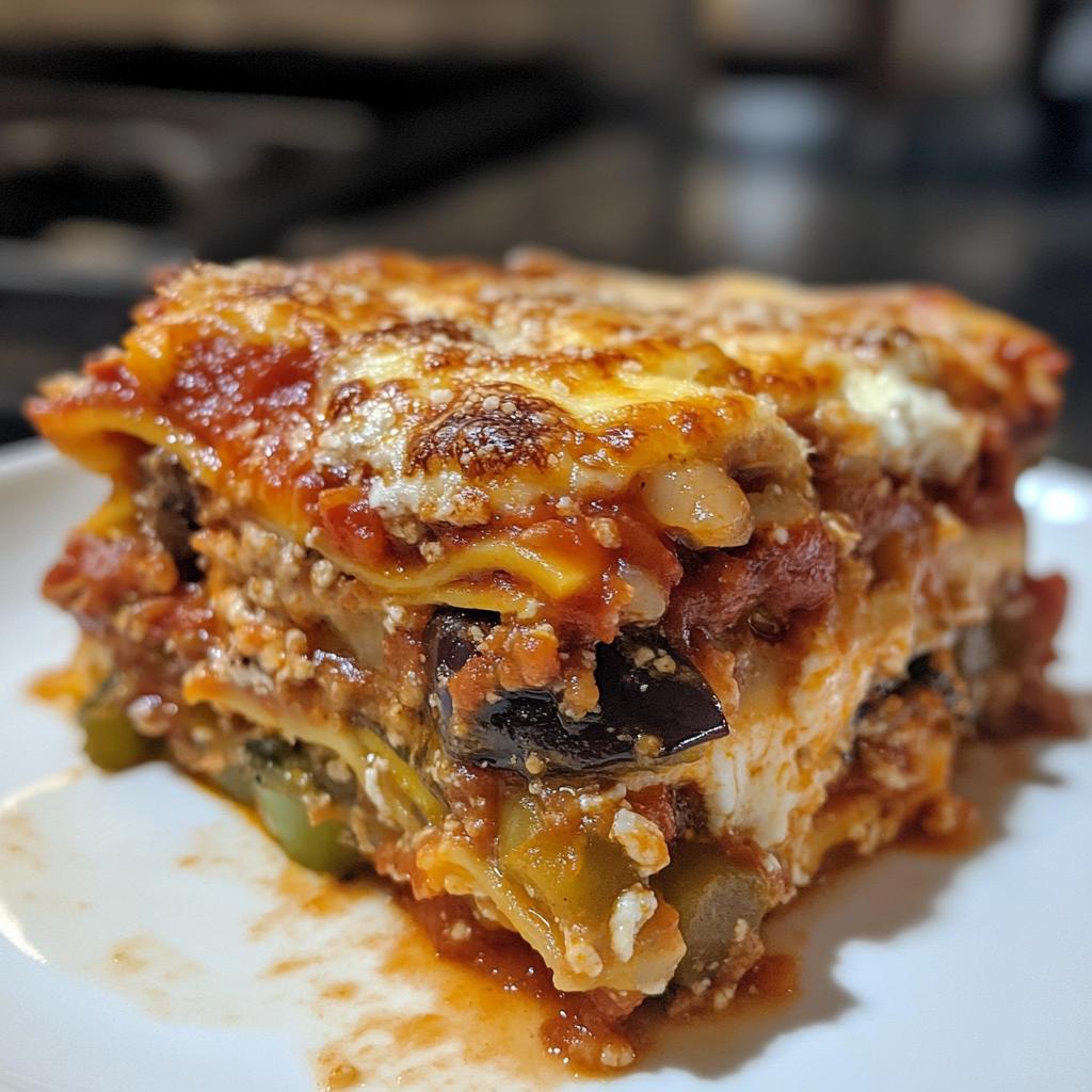 hearty baked italian vegetable lasagna - detail 1