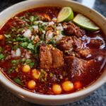 hearty pork pozole with chiles and hominy recipe