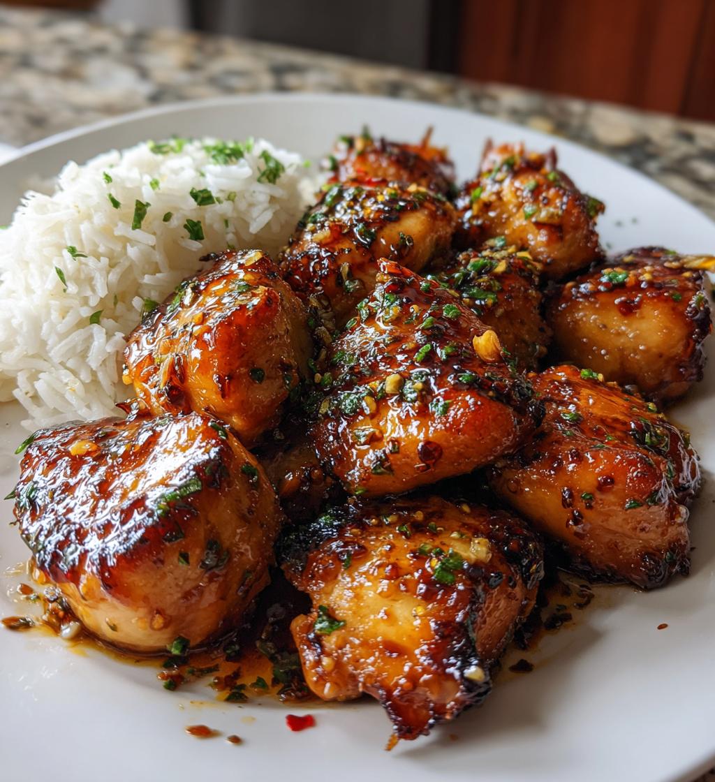 honey garlic chicken - detail 1