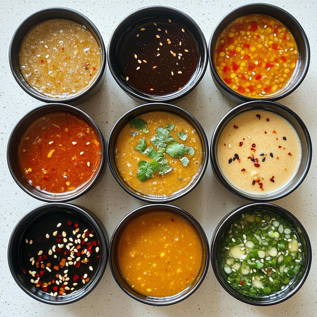 hotpot dipping sauces with 5 different flavors