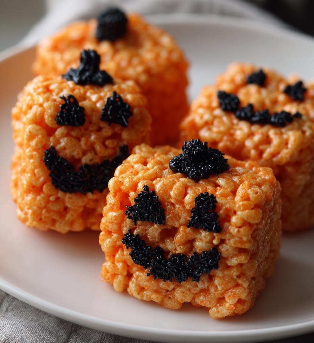 jack o lantern rice krispies recipe