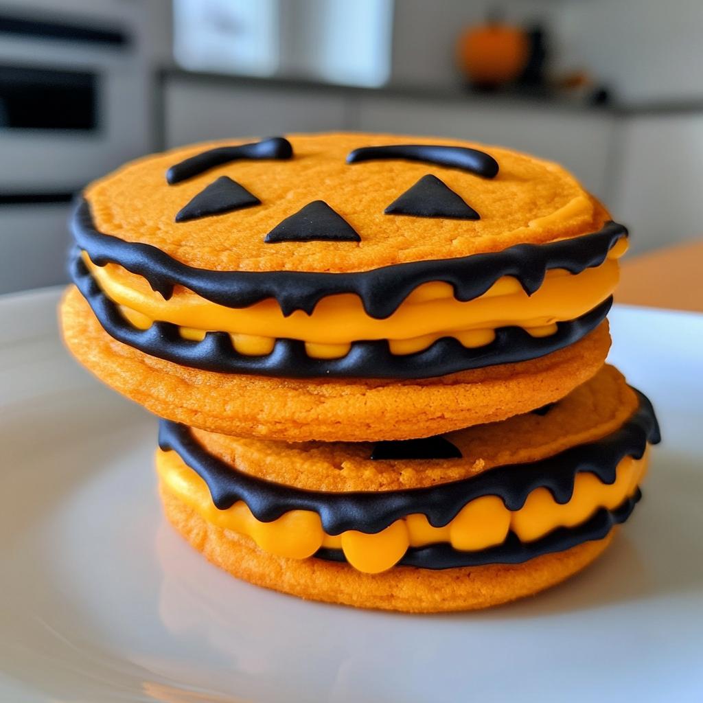 jack o lantern sandwich cookies recipe - detail 1