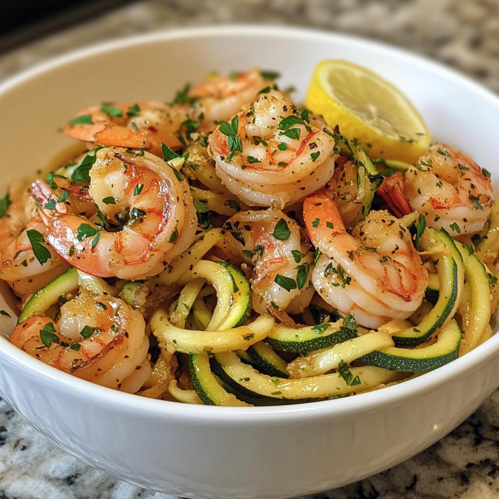 lemon garlic shrimp zucchini noodle