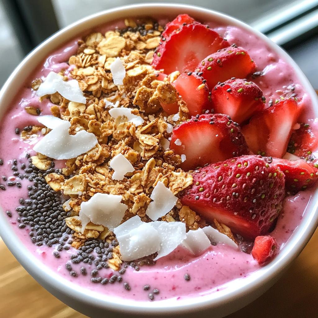 low calorie strawberry smoothie bowl