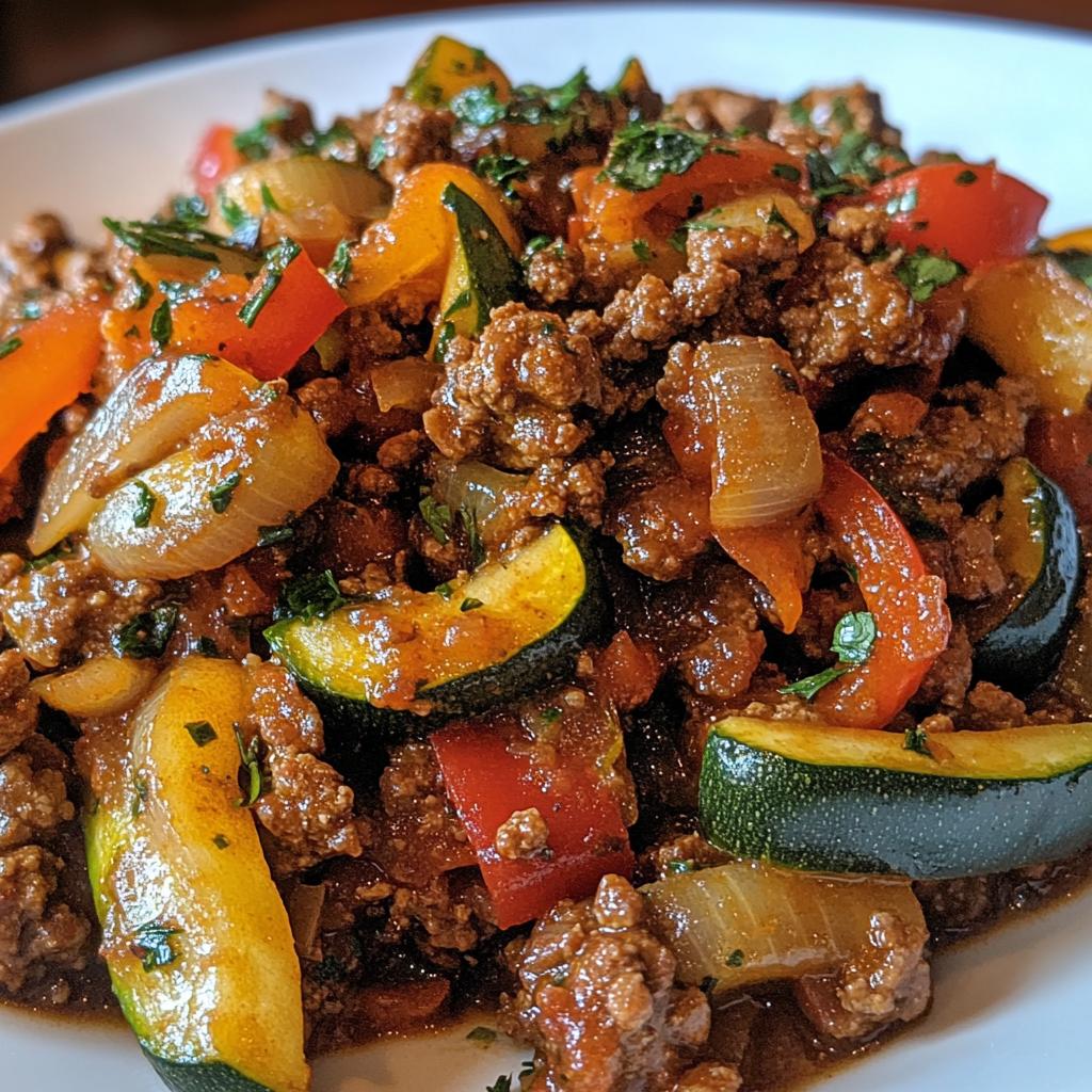 mediterranean ground beef stir fry