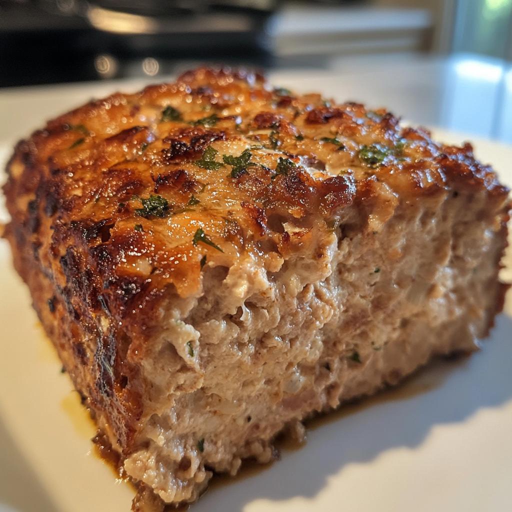 melt in your mouth garlic parmesan chicken meatloaf - detail 1