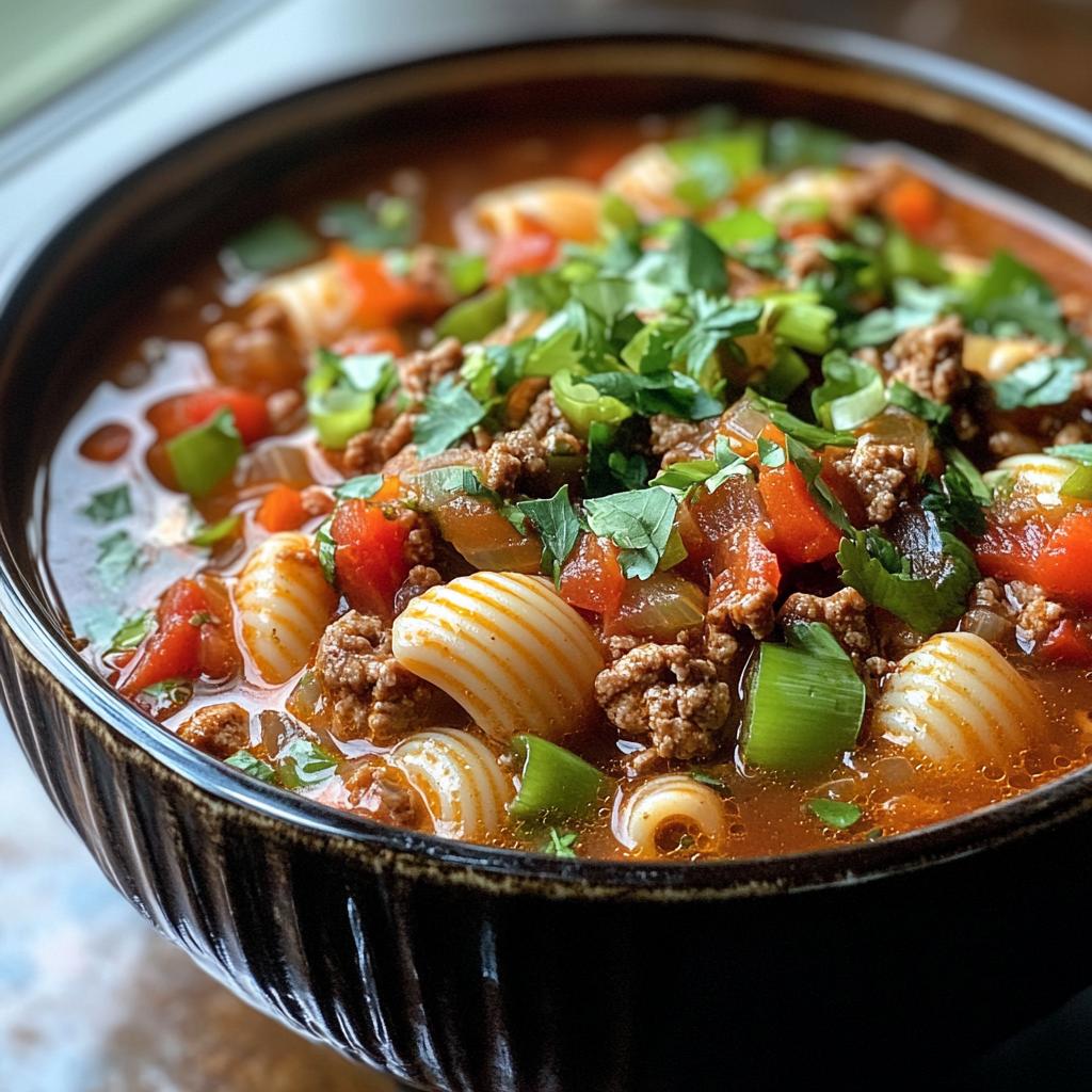 mexican shells and beef soup - detail 1