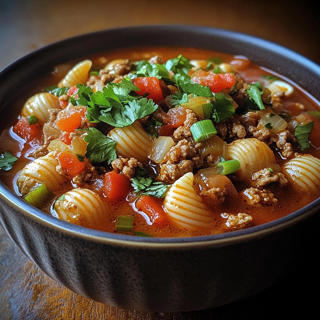 mexican shells and beef soup