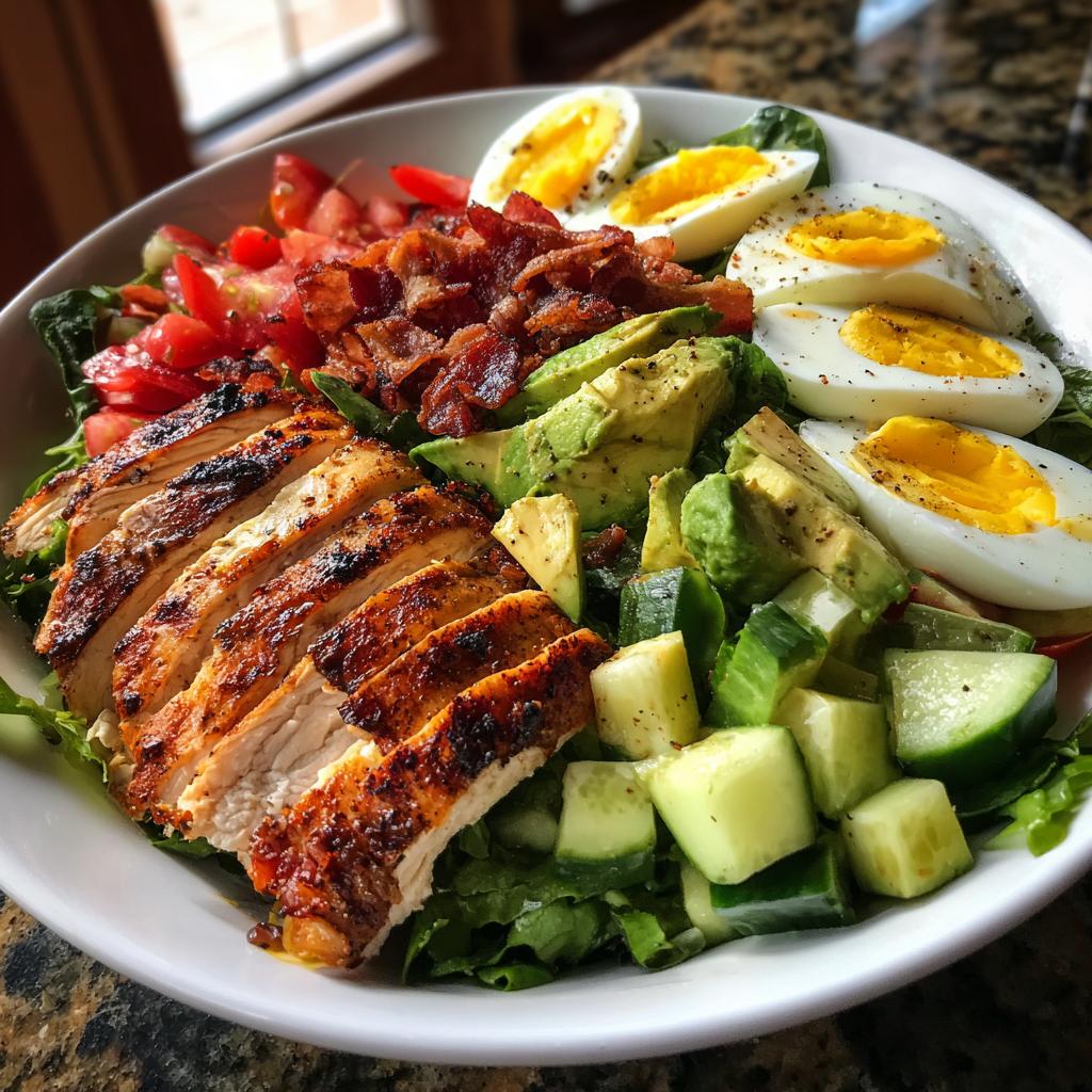 paleo grilled chicken cobb salad - detail 1