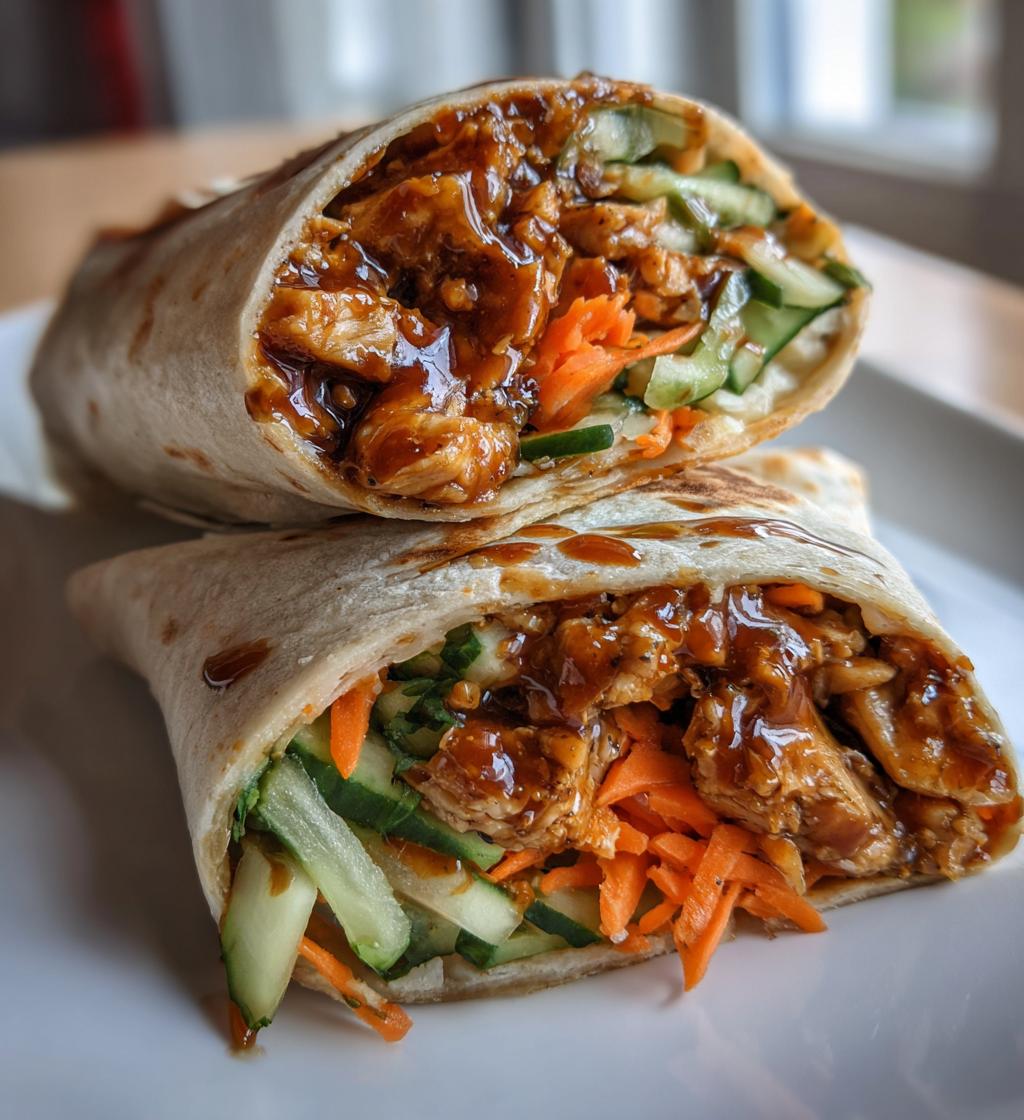 peanut chicken wrap