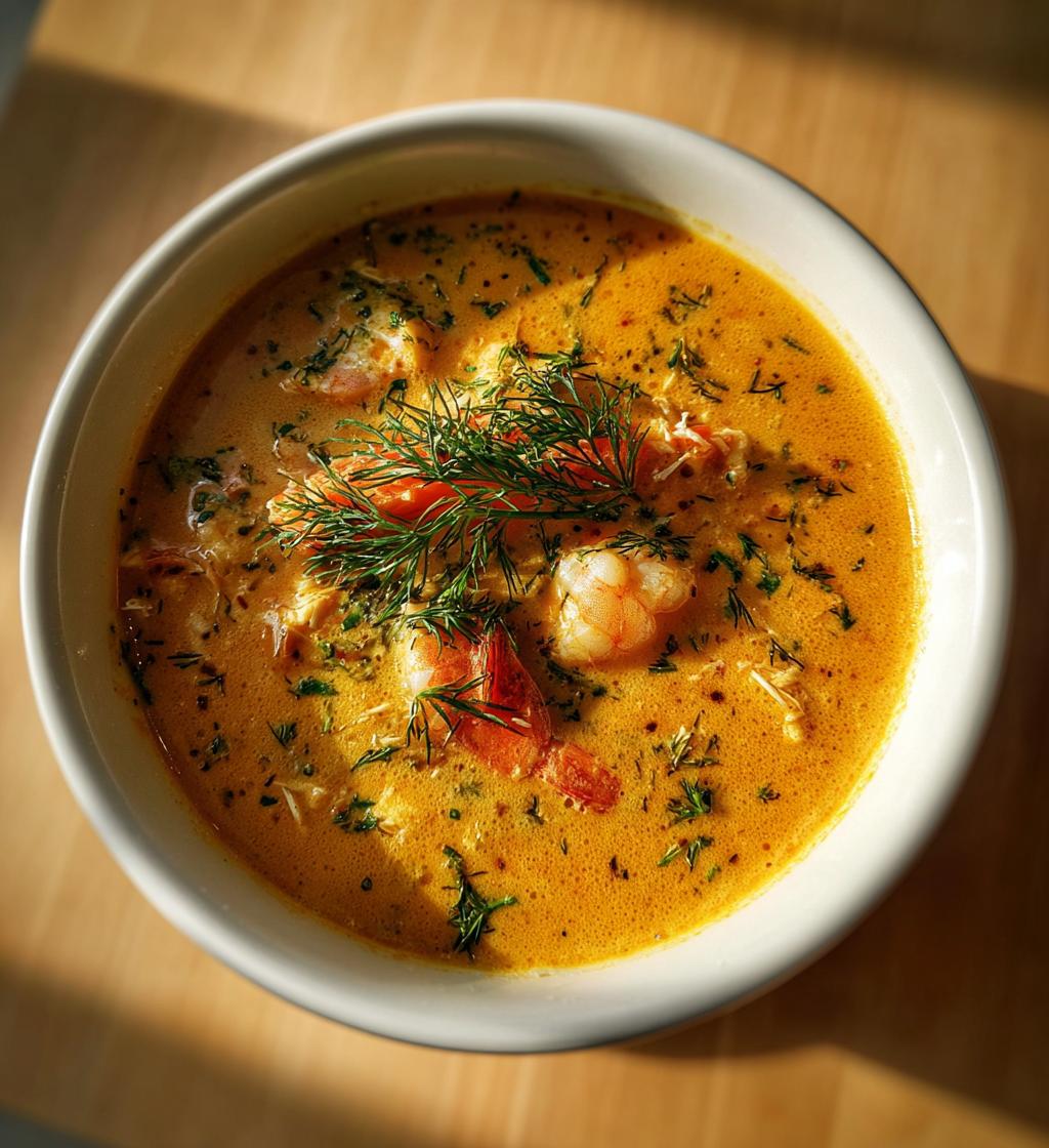 rich crab and shrimp bisque - detail 1