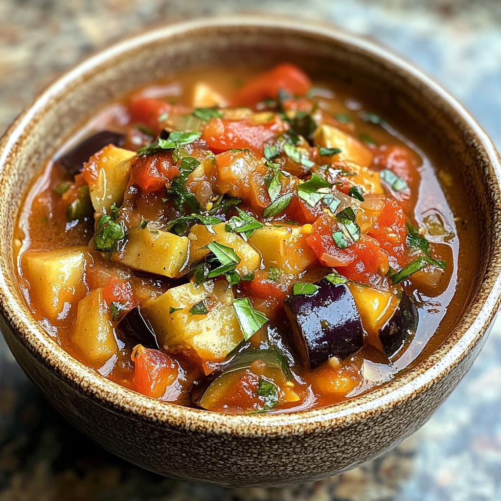rustic mediterranean vegetable ratatouille soup