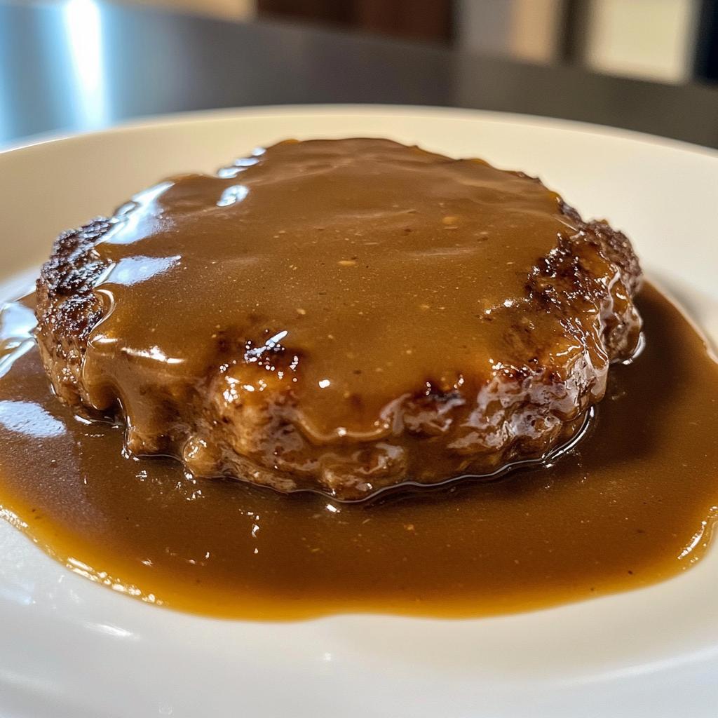 salisbury steak and gravy - detail 1