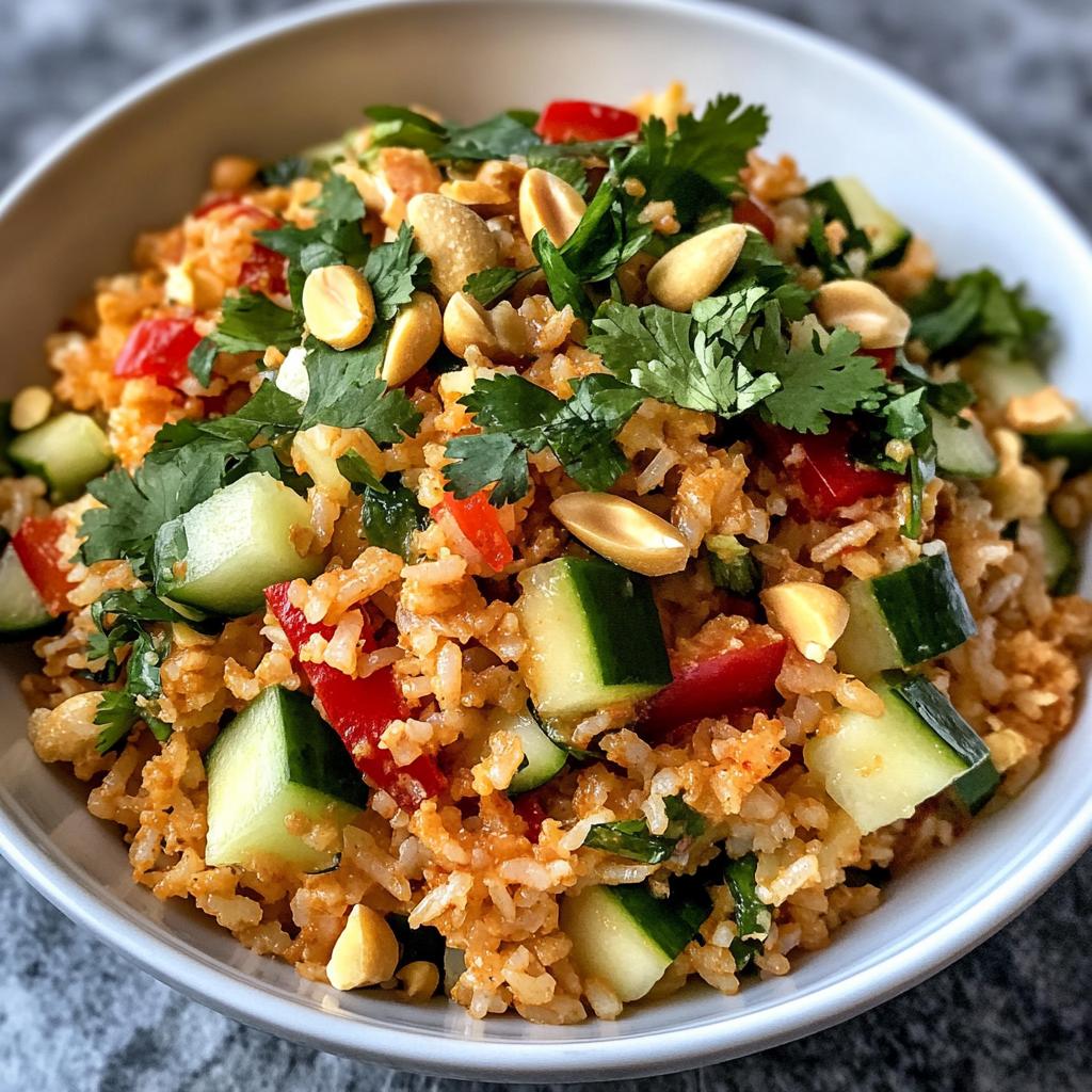 satay crispy rice salad