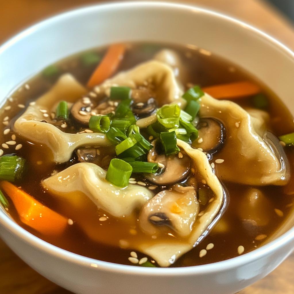 savory asian potsticker soup