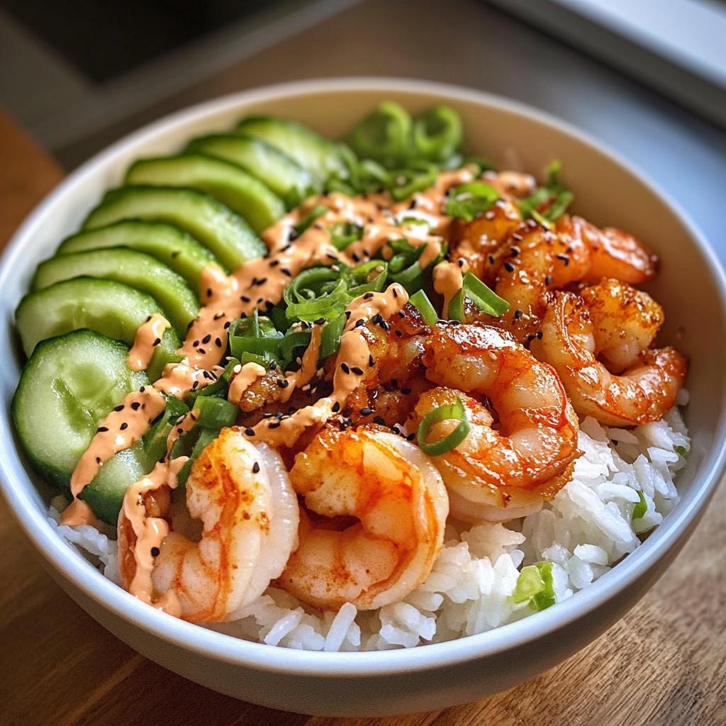 shrimp rice bowls with spicy mayo