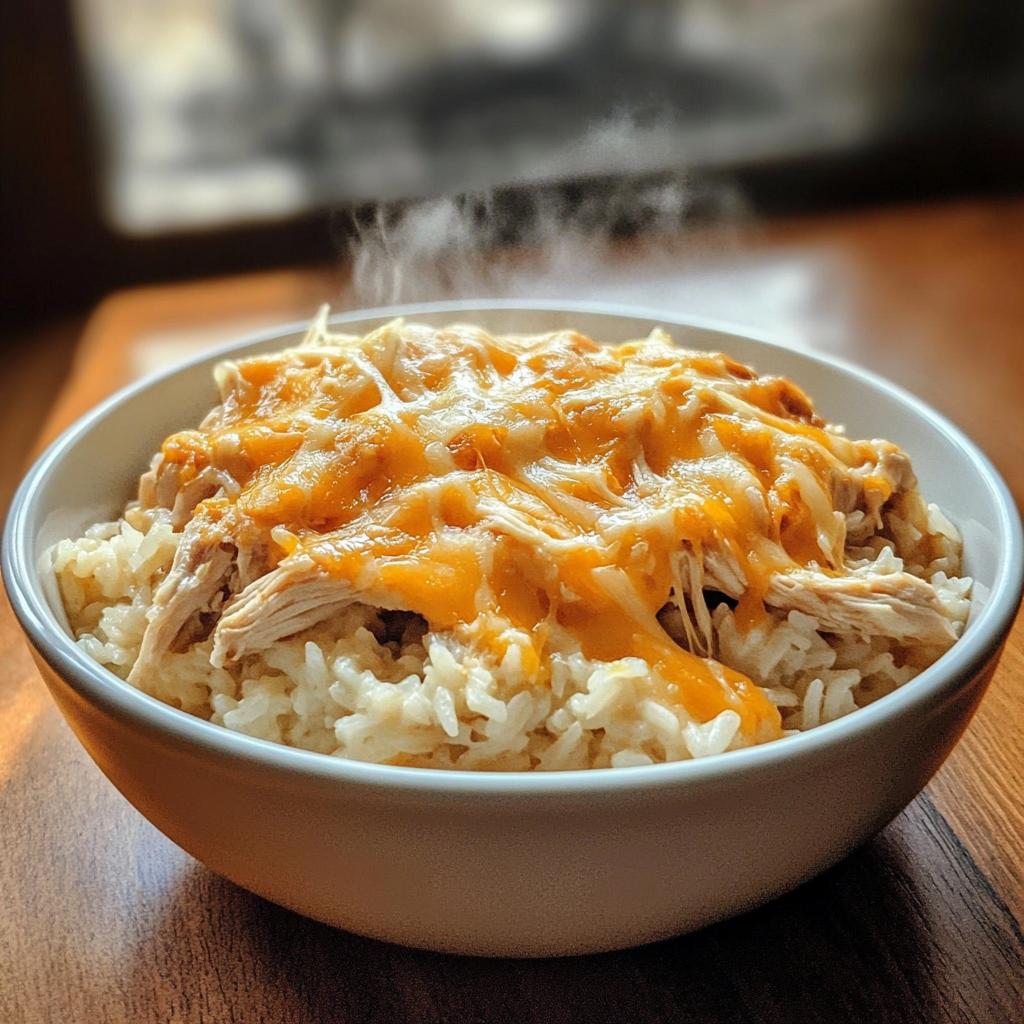 slow cooker cheesy chicken and rice
