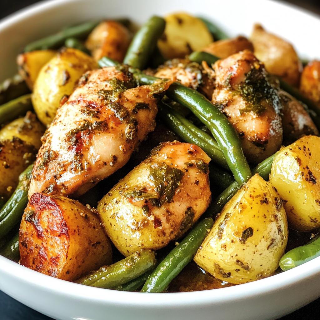 slow cooker seasoned chicken green beans and potatoes