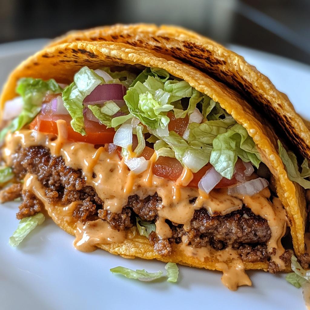 smash burger tacos with big mac sauce