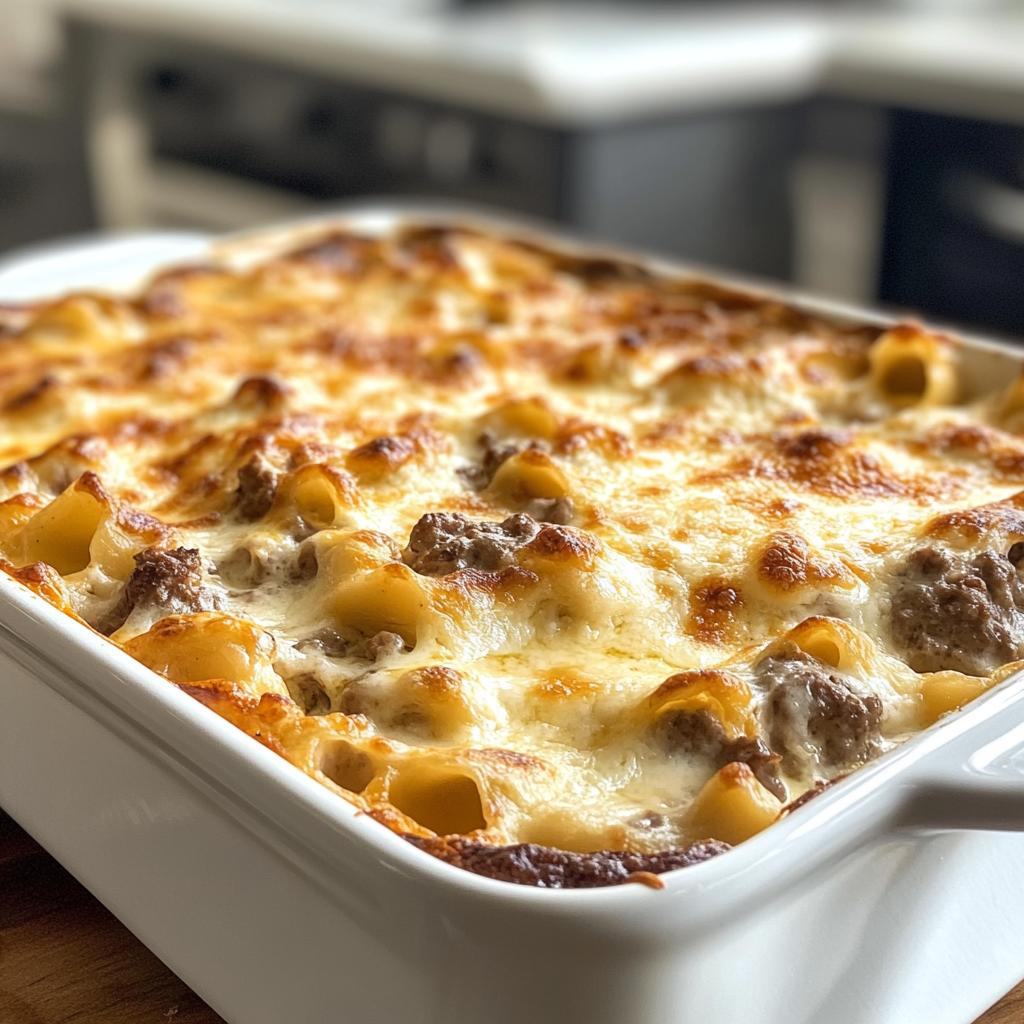 sour cream beef noodle casserole - detail 1