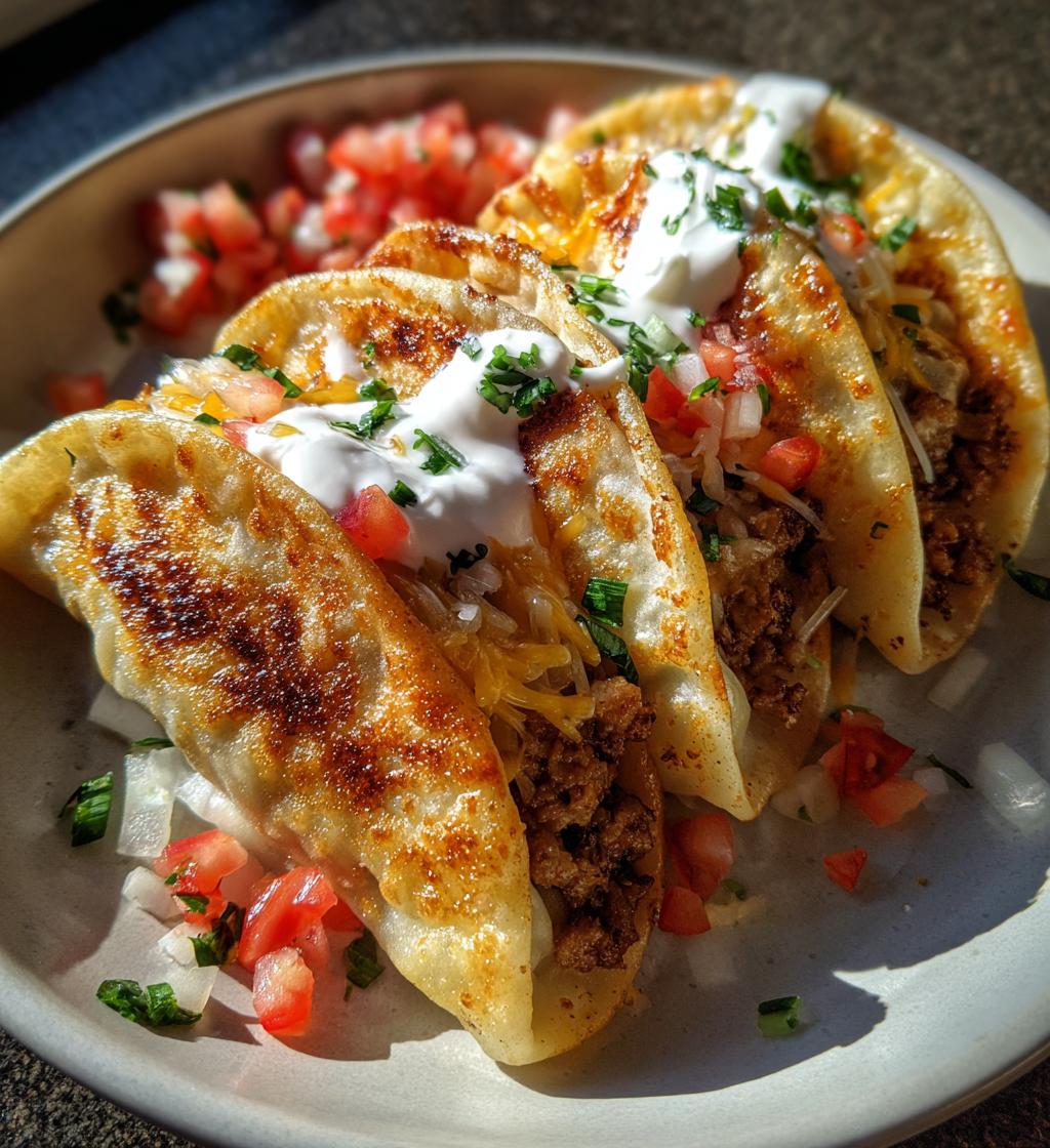 speedy smash dumpling tacos
