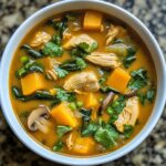 thai chicken soup with butternut squash bok choy and mushrooms recipe