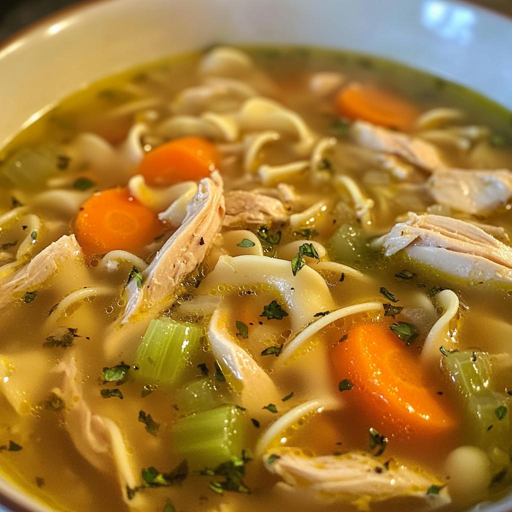 the coziest chicken noodle soup