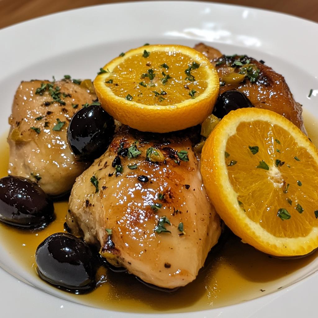 vinegar chicken with oranges and olives recipe