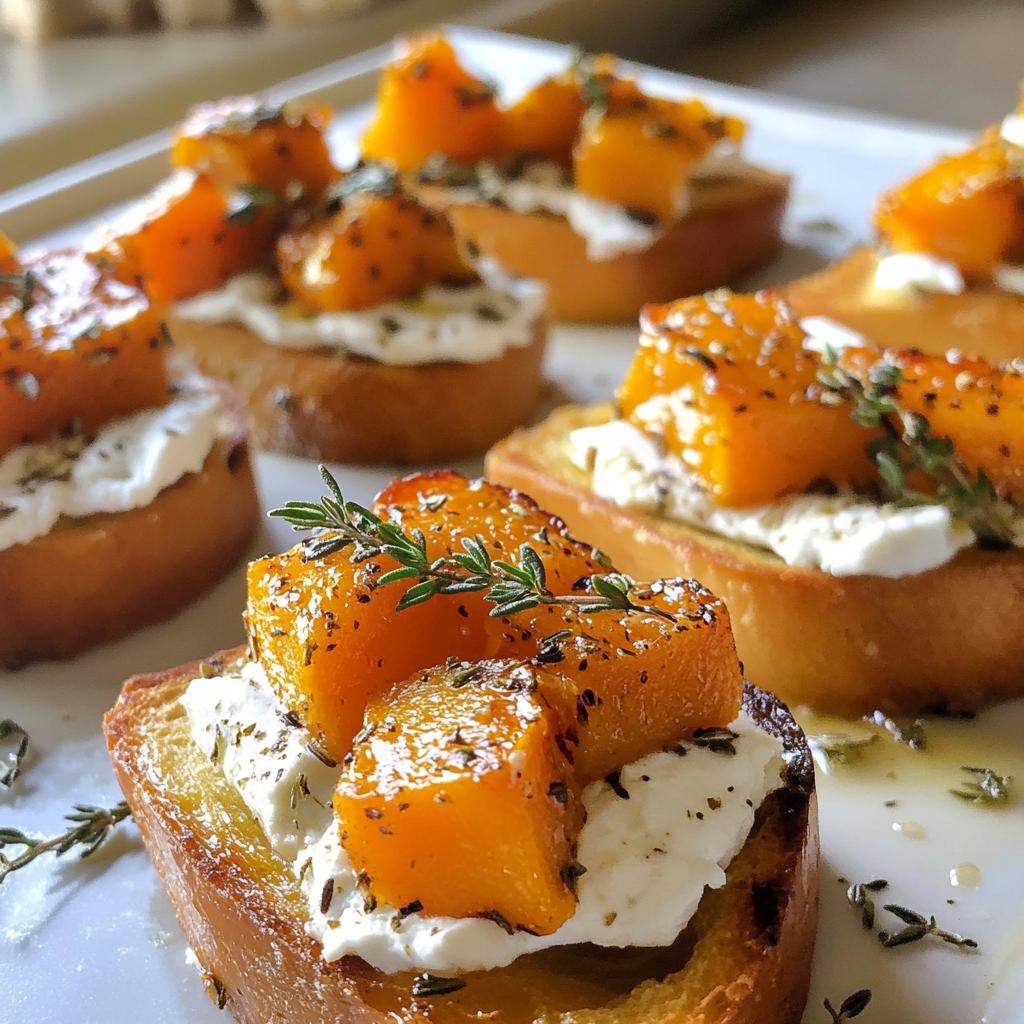 Butternut-Kürbis Crostini mit Ziegenkäse - detail 1